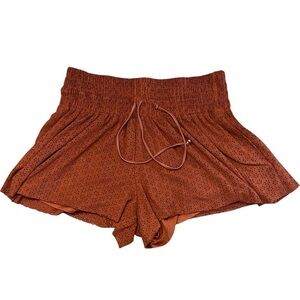 Zara Suede Laser Cut Shorts - Small